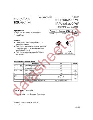 IRFU13N20DPBF datasheet  